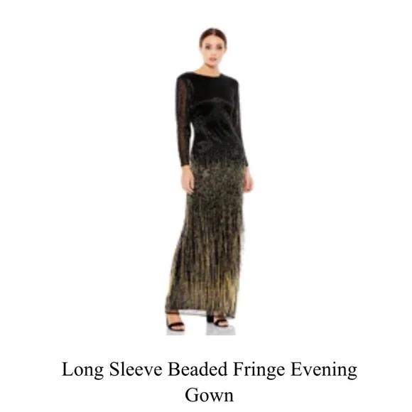 Mac Duggal | Dresses | Nwt Beautiful Black And Gold Long Sleeve Beaded Mac Duggal Gown | Poshmark Mac Duggal | Dresses | Nwt Beautiful Black And Gold Long Sleeve Beaded Mac Duggal Gown | Poshmark